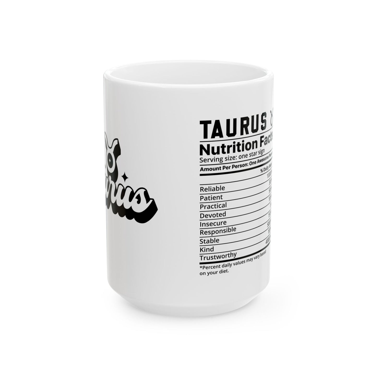 Taurus Ceramic Mug, (11oz, 15oz)